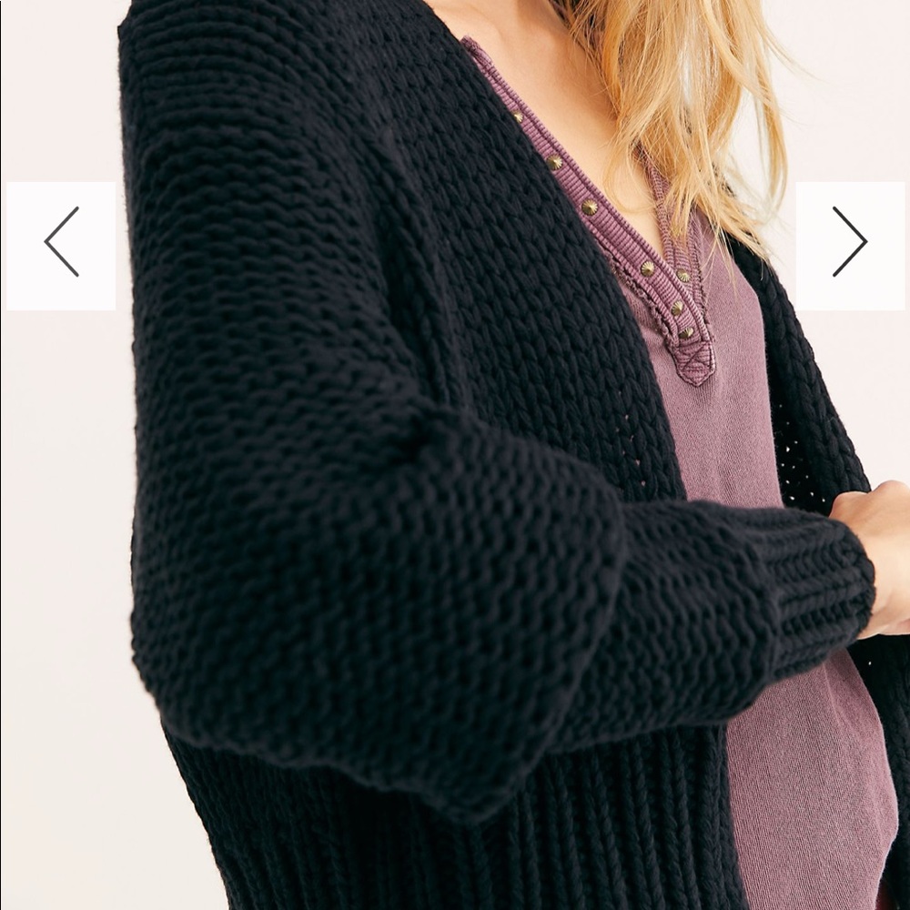 Free People black cardigan sweater - Picture 3 of 5